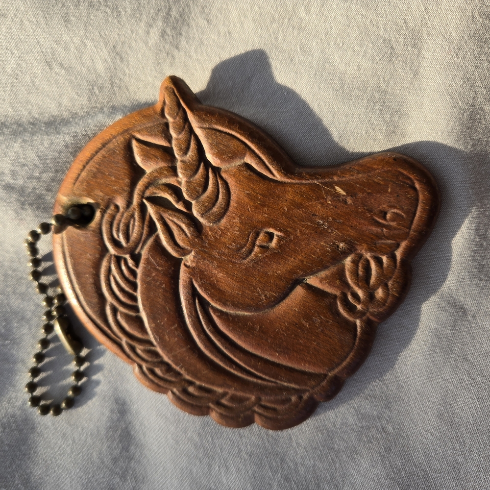 Wooden Unicorn Keychain